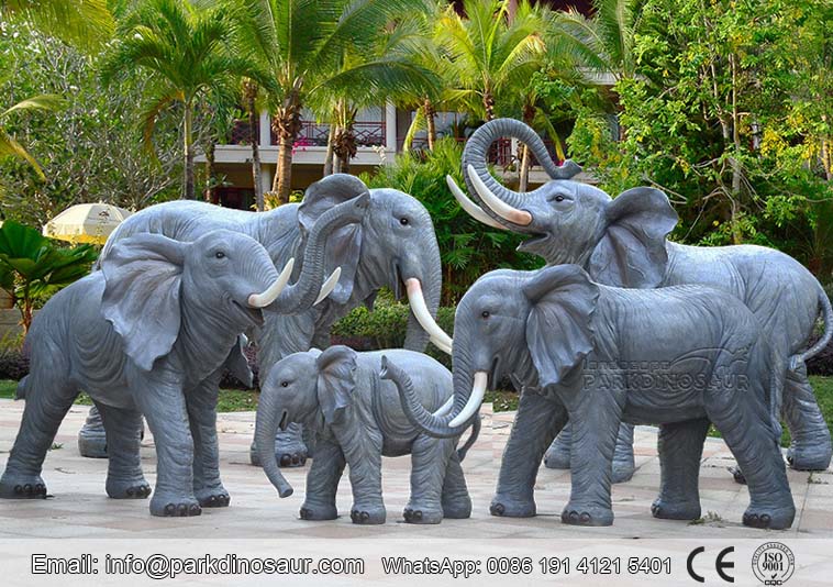 /Estatua realista realista de elefante de resina
